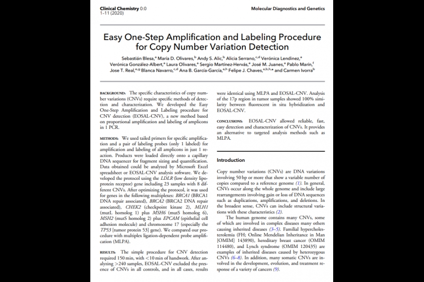 EOSAL, A NEW PROCEDURE  FOR CNVs DETECTION. NEW ALTERNATIVE ANALYSIS  METHOD VERSUS MLPA.