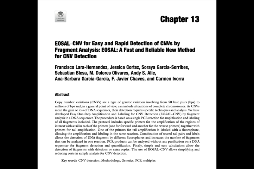 Seqplexing publica su tecnología EOSAL-CNV en el libro Methods and Molecular Biology